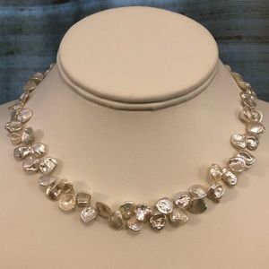 Petal Pearl Choker Necklace Handmade